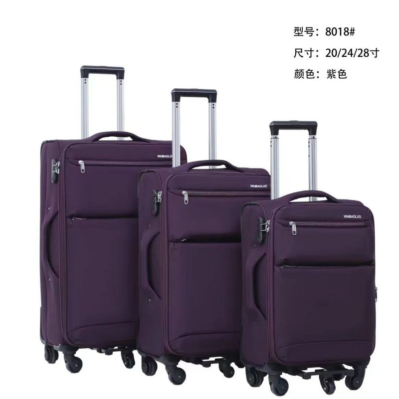 맞춤형 수동 수송 여행 가방 TSA 잠금 부드러운 직물 트롤리 가방 옥스퍼드 트롤리 가방