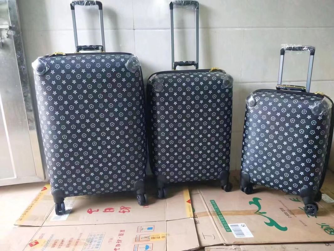 공장 주문 OEM 가죽 도매 고품질 알루미늄 합금 프레임 트롤리 가방 고급 짐 세트