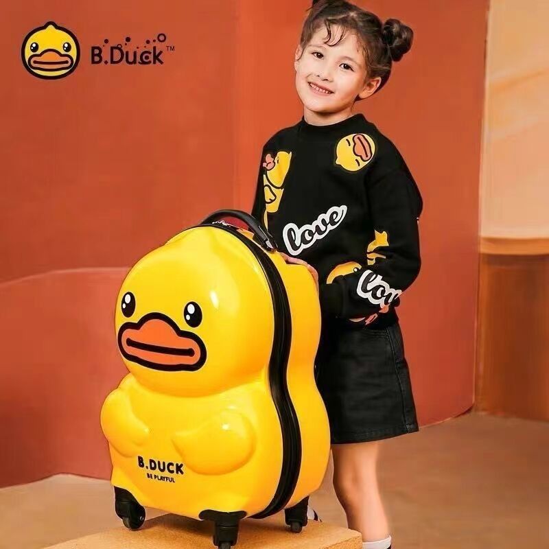 노란 색의 오리 동물 디자인 어린이 트롤리 가방 가방 어린이 만화 롤링 가방 케이스