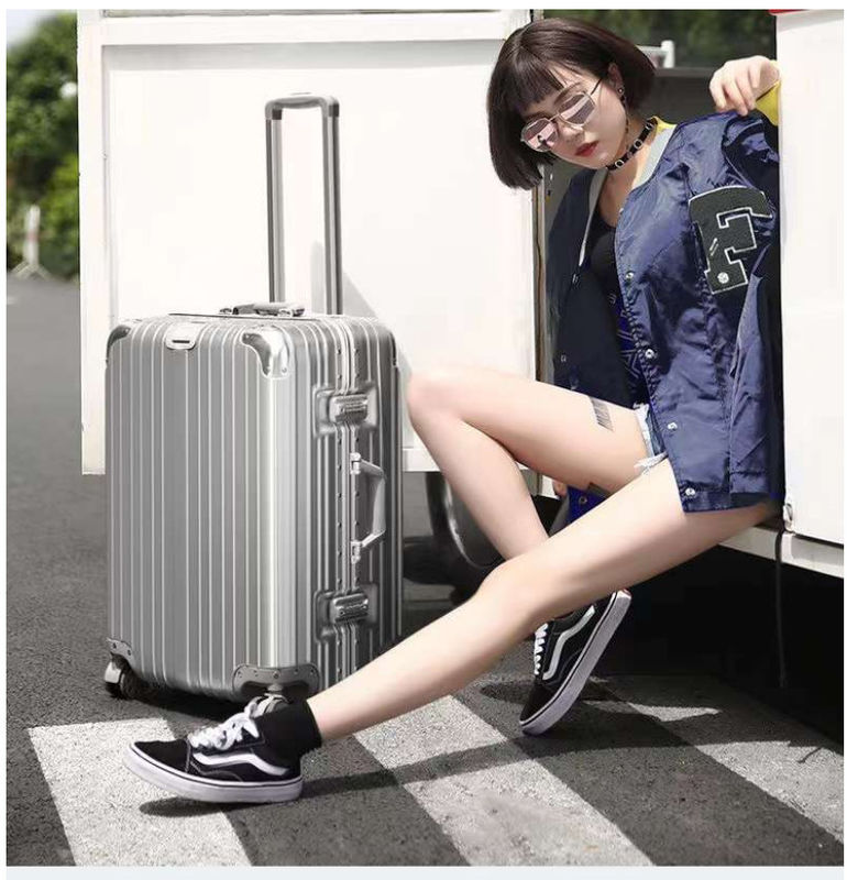 새 최신 여행 가방 ABS+PC 유니버설 휠 지퍼 트롤리 박스 드래그 가죽 박스 코드 박스 수하물 도매